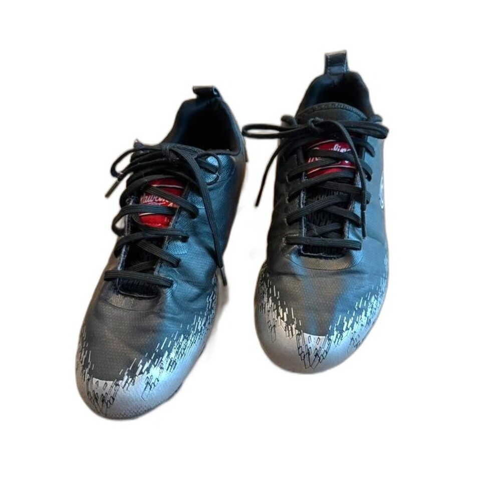 Rawlings Coolflo Mens 5.5 Low Molded Baseball Softball Cleats Black Silver